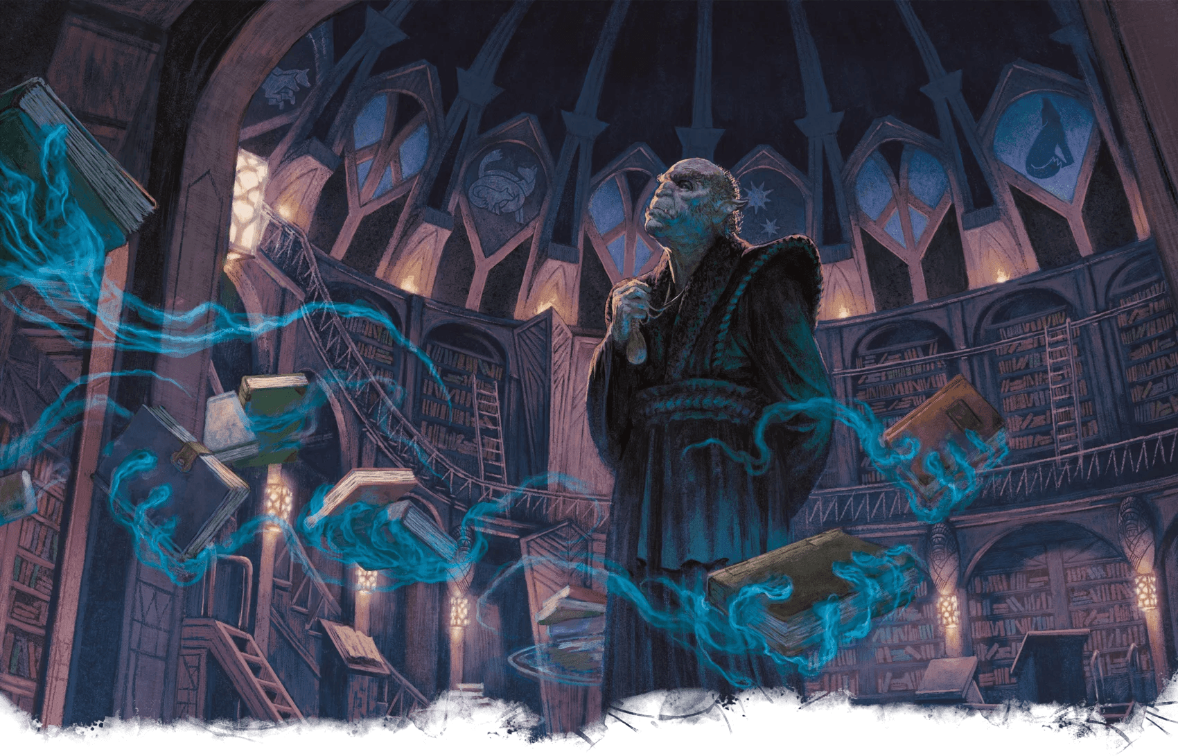 Banner da mesa de RPG: A Biblioteca Perdida de Lethchauntos