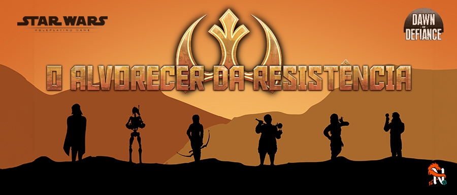 Banner da mesa de RPG: O Alvorecer da Resistência