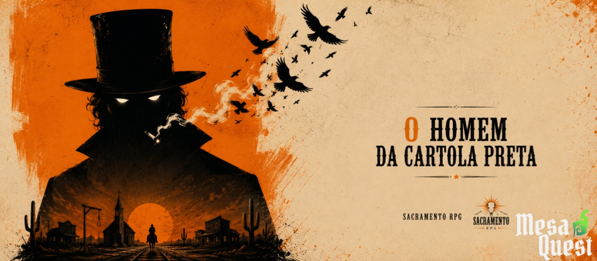Banner da mesa de RPG: O Homem da Cartola Preta | Sábados