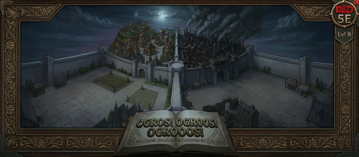 Banner da mesa de RPG: Ogros! Ogroos! Ogrooos!