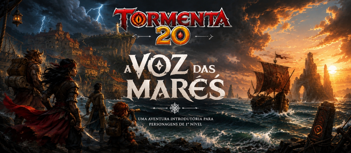 Banner da mesa de RPG: A Voz das Marés